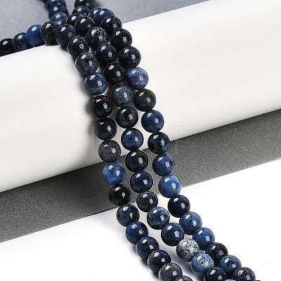 Natural Dumortierite Beads Strands G-G167-A06-6MM-1