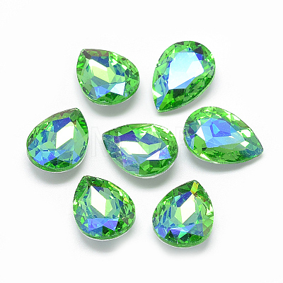 Pointed Back Glass Rhinestone Cabochons RGLA-T017-7x10mm-06-1