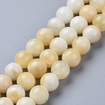 Natural Honey Jade Beads Strands G-K153-B26-8mm-01-1