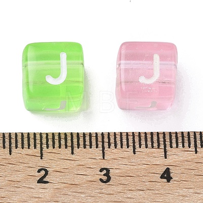 Spray Painted Transparent Acrylic Beads MACR-K365-07J-1