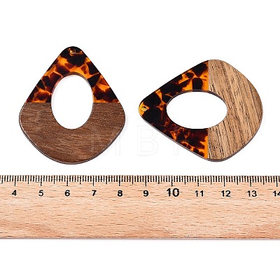 Transparent Resin and Walnut Wood Pendants RESI-T057-07D-1