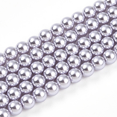 Baking Painted Pearlized Glass Pearl Bead Strands HY-N002-4mm-A04-1