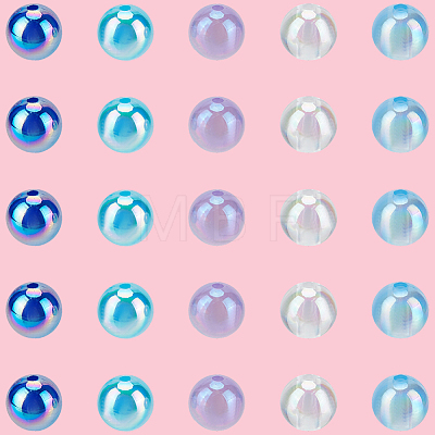 5 Colors Transparent Acrylic Beads MACR-PA0001-03C-01-1
