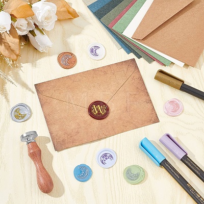 DIY Scrapbook Wax Seal Stamp Sets AJEW-WH0432-023-1