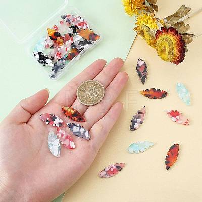   30Pcs 5 Colors Cellulose Acetate(Resin) Pendants KY-PH0001-35-1