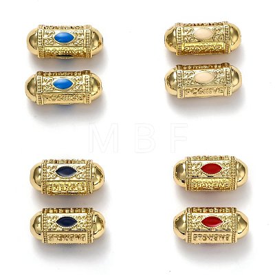 Brass Enamel Beads KK-B028-23G-1