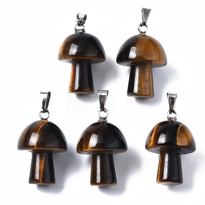 Natural Tiger Eye Pendants G-N0325-10A-1