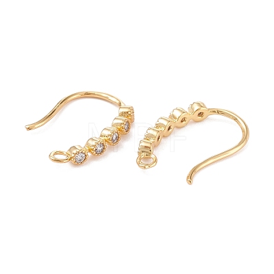 Rack Plating Brass Micro Pave Cubic Zirconia Earring Hooks ZIRC-F126-07GA-1