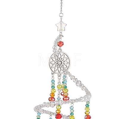 Glass Beaded Pendant Decoration HJEW-TA00233-1