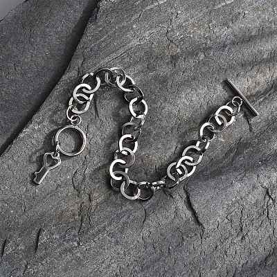 Tarnish Resistant 304 Stainless Steel Cable Chain Bracelets BJEW-P237-08P-1