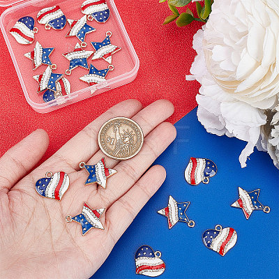 20Pcs 2 Style Alloy Enamel Pendants ENAM-SC0003-11-1