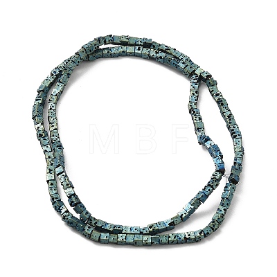 Electroplated Natural Lava Rock Beads Strands G-Q1009-B01-02F-1