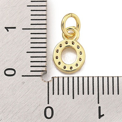 Initial Letter Brass with Cubic Zirconia Charms KK-Q814-26O-G-1