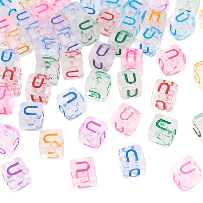 50Pcs Acrylic European Beads MACR-TADJ0001-13U-1
