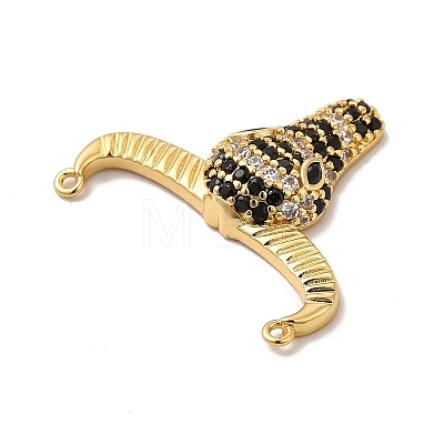 Rack Plating Brass Micro Pave Cubic Zirconia Connector Charms KK-P230-04-1