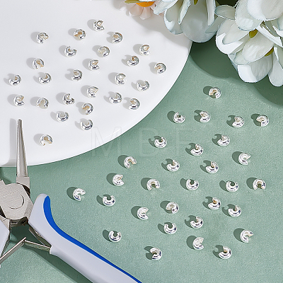500Pcs Iron Crimp Beads Covers IFIN-ME0001-23B-1