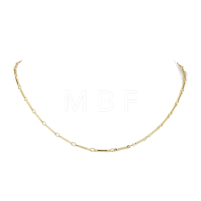 Brass Bar Link Chain Necklaces NJEW-JN04748-01-1