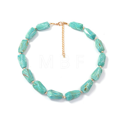 Resin Nuggets Beaded Necklaces with Alloy End Chains for Women WG10149-01-1