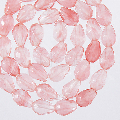 2 Strands Cherry Quartz Glass Beads Strands G-FH0002-40-1