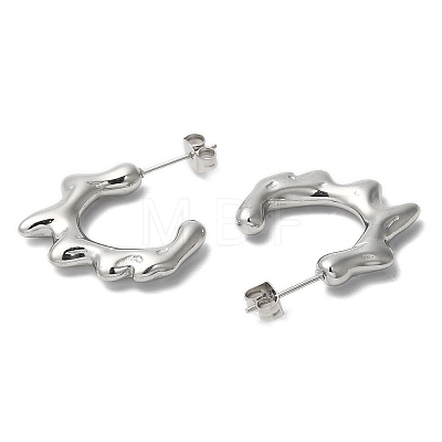304 Stainless Steel Melting Ring Stud Earrings EJEW-B026-20P-1