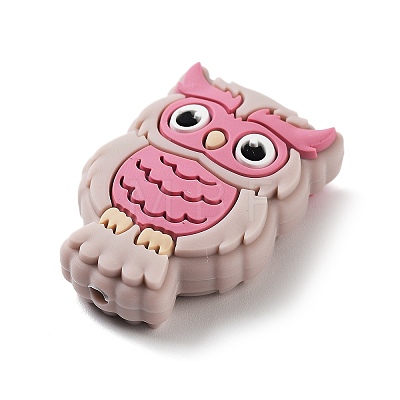 Owl Food Grade Silicone Focal Beads SIL-Z014-02A-1