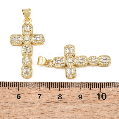 Brass Micro Pave Cubic Zirconia Pendants CU-CBADC6C-12G-02-1