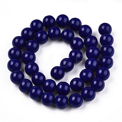 Opaque Solid Color Glass Beads Strands X-GLAA-T032-P10mm-03-1