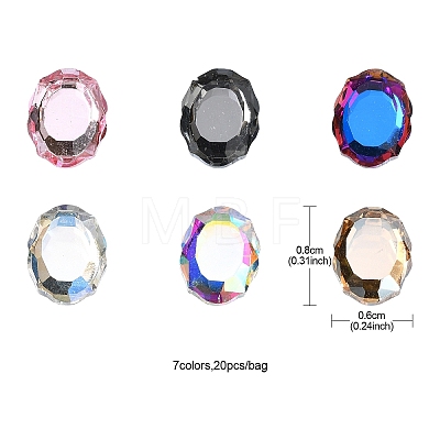 Flat Back K9 Glass Rhinestone Cabochons MRMJ-YW0001-064B-1