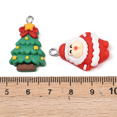 Christmas Opaque Resin Pendants RESI-I350-01-1