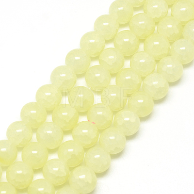 Baking Paint Crackle Glass Beads Strands X-DGLA-Q023-8mm-YS3-1