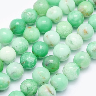 Natural Chrysoprase Beads Strands G-O166-03-10mm-1