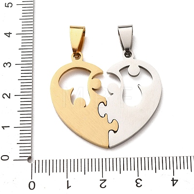 304 Stainless Steel Rhinestone Split Pendants STAS-F368-20GP-1