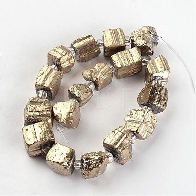 Nuggets Electroplated Natural Pyrite Beads Strands G-I177-04-1