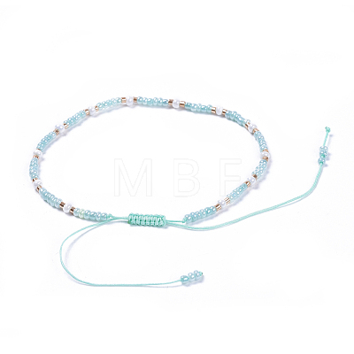 Adjustable Nylon Thread Braided Beads Bracelets BJEW-JB04377-04-1