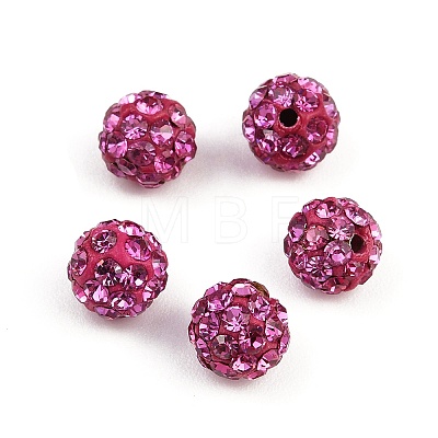 Polymer Clay Rhinestone Beads RB-H284-6MM-Half-502-1