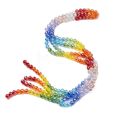 Electroplate Glass Beads Strands EGLA-D300-06-6mm-01-1