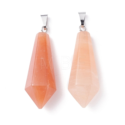 Natural Red Aventurine Pointed Pendants G-I314-02P-03-1
