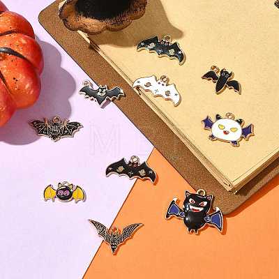 10Pcs 10 Styles Alloy Enamel Pendants ENAM-FS0003-85-1