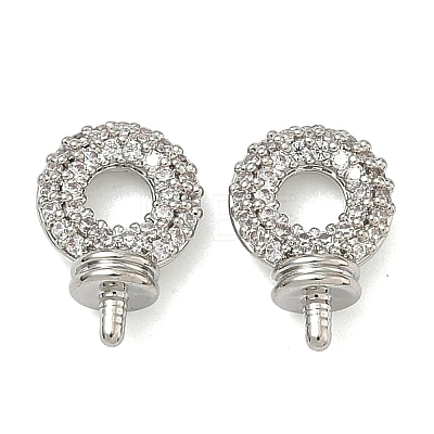 Brass Micro Pave Cubic Zirconia Peg Bails KK-D229-15P-1