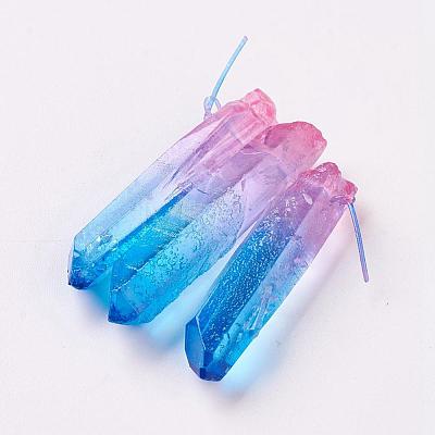 Natural Quartz Crystal Pointed Pendants G-K188-05-1