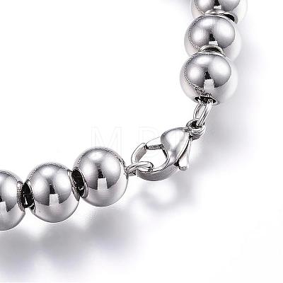 Tarnish Resistant 201 Stainless Steel Ball Chain Bracelets BJEW-E295-03-1