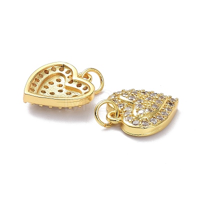 Brass Micro Pave Clear Cubic Zirconia Charms ZIRC-L100-132G-1