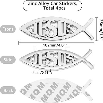 Zinc Alloy Car Stickers DIY-FH0001-23-1