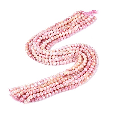 Anti-Tarnish Electroplate Glass Beads Strands EGLA-ZX010-6mm-04-1