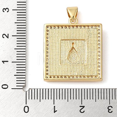 Brass & Shell & Clear Cubic Zirconia Pendants KK-I712-11G-02-1