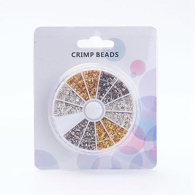 1 Box 3 Color Brass Crimp Beads KK-JP0010-04-1