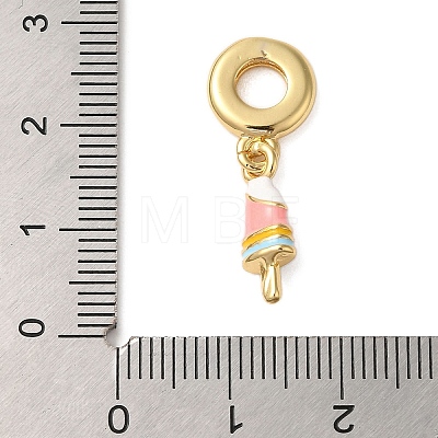 Rack Plating Brass Colorful Enamel European Dangle Charms KK-P279-37G-1