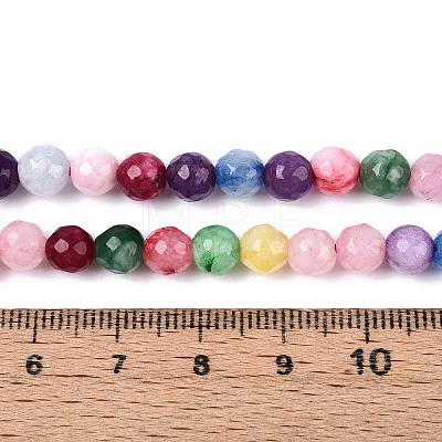 Dyed Natural White Jade Beads Strands G-T139-6mm-60-04-1