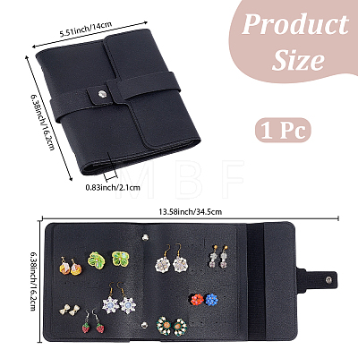1Pc PU Leather Earring Organizer Book ABAG-CL0001-71-1