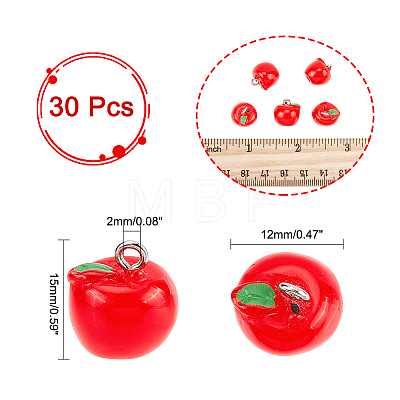 30Pcs Opaque Resin Charms RESI-CA0001-32A-1